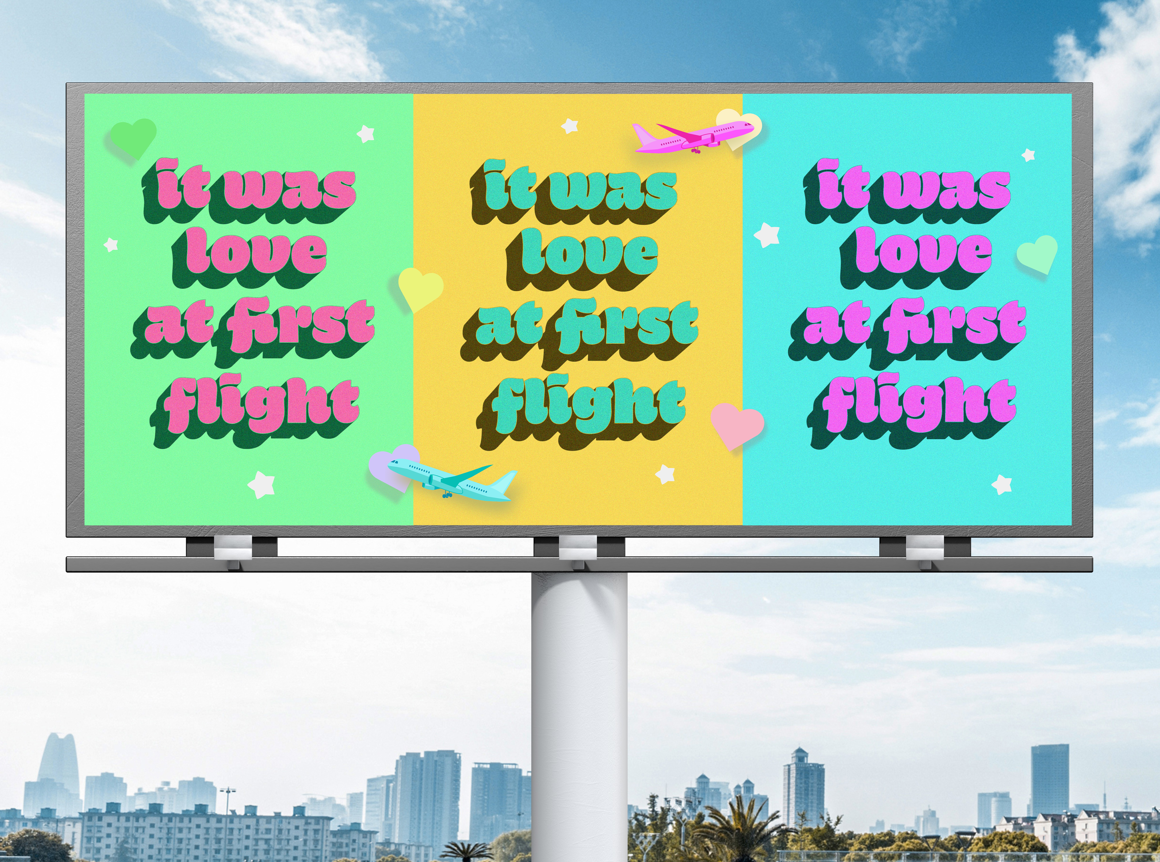 It Was Love At First Flight — vector illustration